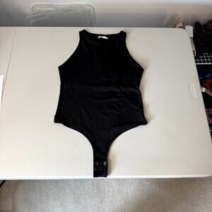 Women's Sleeveless Black Bodysuit Size Large